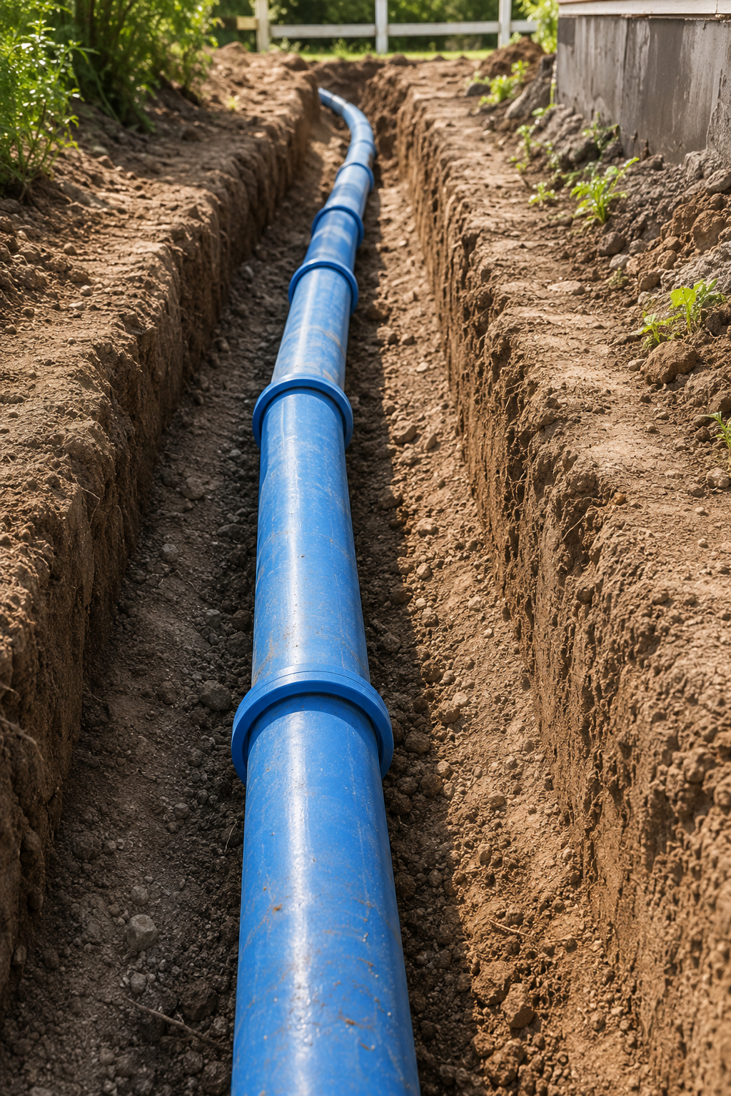 Underground service line representing water sewer and electric line coverage